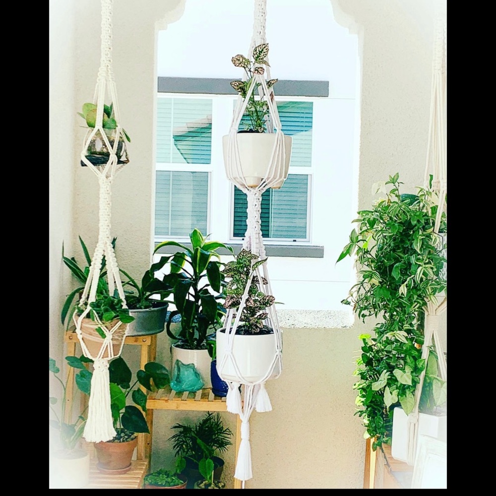Alpine Macrame Two Pot Planter
